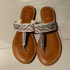 Love&love, beaded, thong sandals